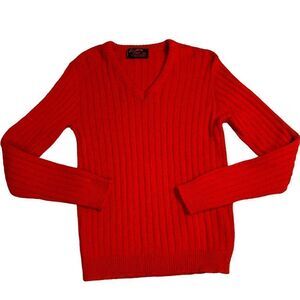 Bernette Scottish Isle Red Sweater Shetland Wool Blend